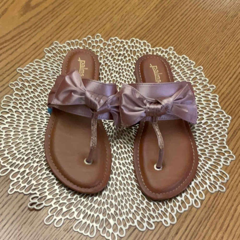 Sandals satin bow satin pink